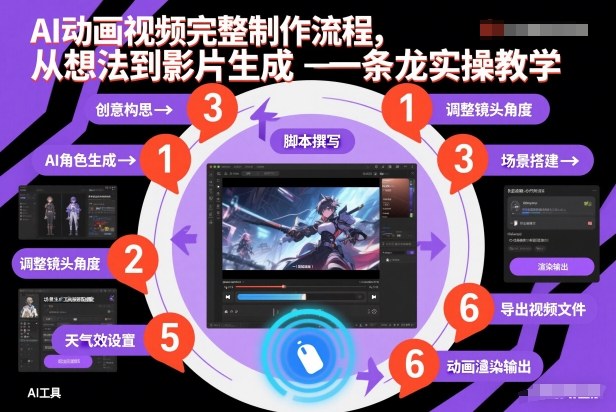 AI动画视频完整制作流程，从想法到影片生成一条龙实操教学-知创网
