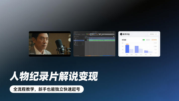 人物纪录片解说变现，全流程教学，新手也能独立快速起号-知创网