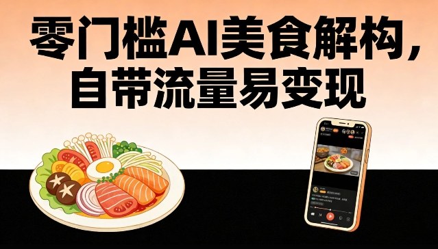 零门槛AI美食解构,自带流量易变现-知创网