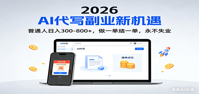 2026 副业首选！AI 代写日入 300-800，普通人0门槛，做一单结一单！-知创网