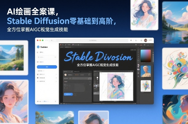 AI绘画全案课，Stable Diffusion零基础到高阶，全方位掌握AIGC视觉生成技能-知创网