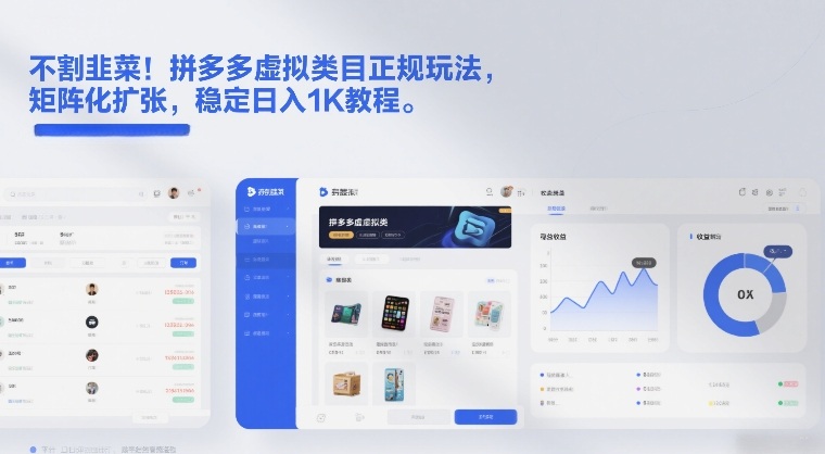 不割韭菜！拼多多虚拟类目正规玩法，矩阵化扩张，稳定日入1K教程【揭秘】-知创网