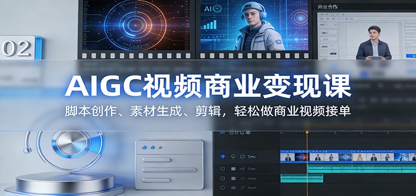 AIGC视频商业变现课：脚本创作、素材生成、剪辑，轻松做商业视频接单-知创网