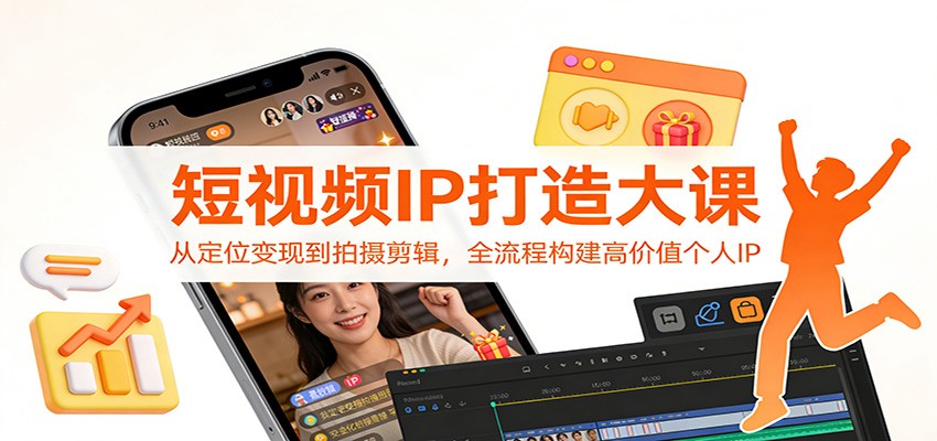 短视频IP打造大课：从定位变现到拍摄剪辑，全流程构建高价值个人IP-知创网