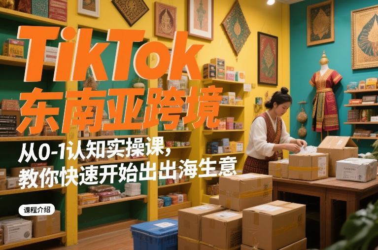 TikTok东南亚跨境从0-1认知实操课,教你快速开始出海生意-知创网