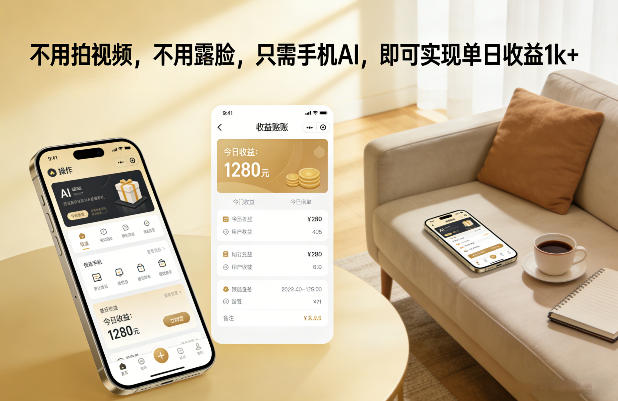 不用拍视频,不用露脸,只需手机AI,即可实现单日收益1k+【揭秘】-知创网