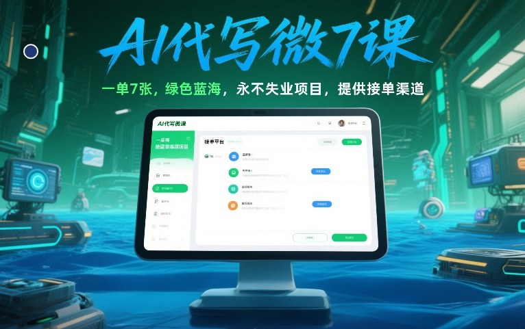 AI代写微课，一单7张，绿色蓝海，永不失业项目，提供接单渠道！-知创网
