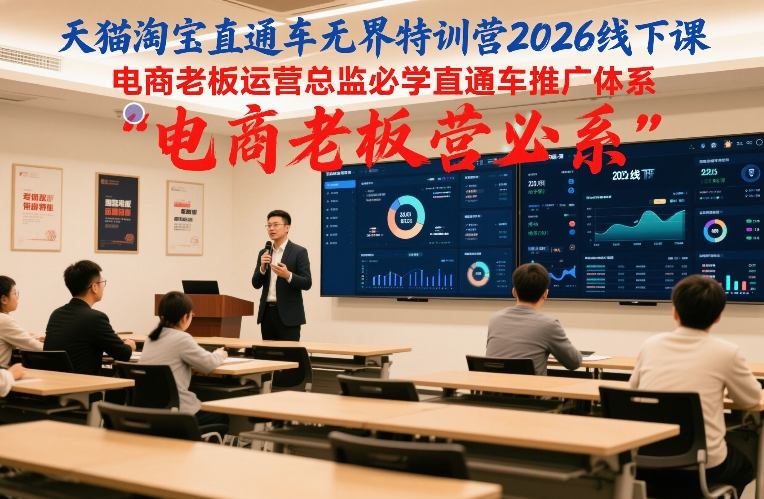 天猫淘宝直通车无界特训营2026线下课，电商老板运营总监必学直通车推广体系-知创网
