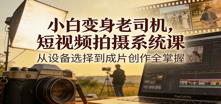 小白变身老司机，短视频拍摄系统课，从设备选择到成片创作全掌握-知创网
