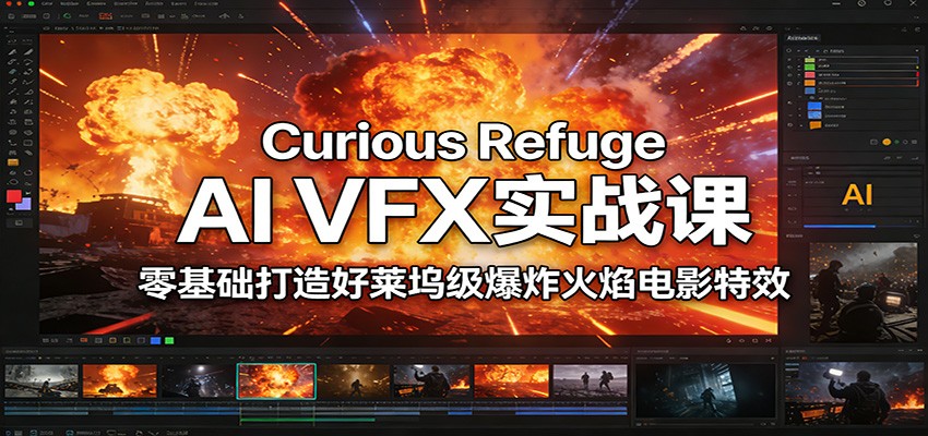 Curious Refuge AI VFX实战课，零基础打造好莱坞级爆炸火焰电影特效-知创网