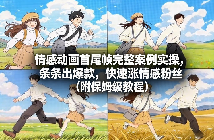 情感动画首尾帧完整案例实操，条条出爆款，快速涨情感粉丝（附保姆级教程）-知创网