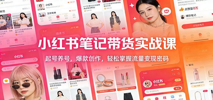 小红书笔记带货实战课:起号养号,爆款创作,轻松掌握流量变现密码-知创网