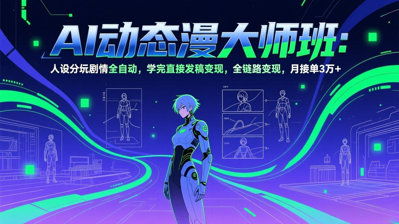 (17402期)AI动态漫剧大师班:人设分镜剧情全自动,学完直接发稿变现,全链路变现,月接单3万+-知创网