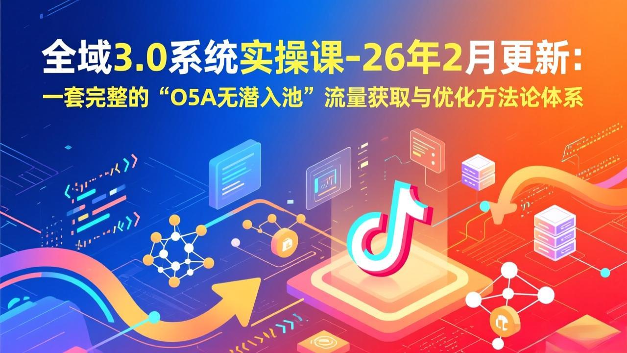 （17364期）全域3.0系统实操课-26年2月更新：一套完整的“O5A无潜入池”流量获取与优化方法论体系-知创网