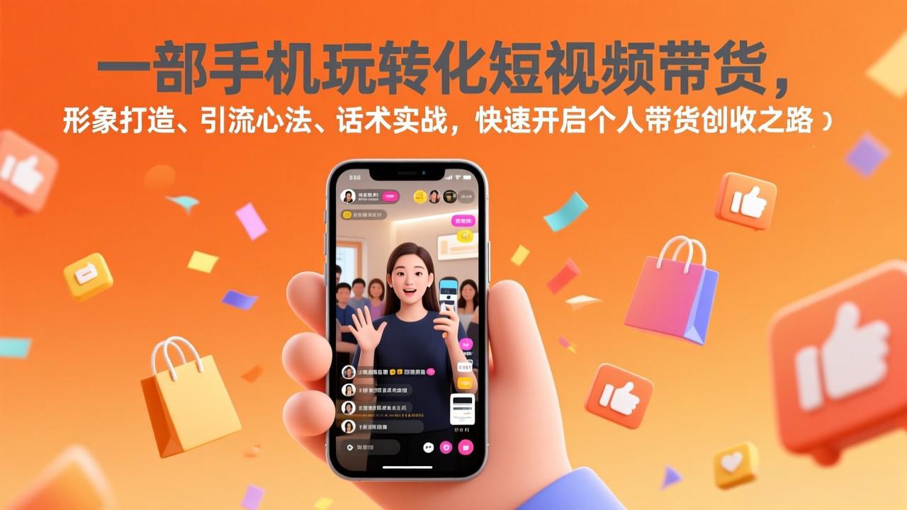 （17356期）一部手机玩转化短视频带货，形象打造、引流心法、话术实战，快速开启个人带货创收之路-知创网