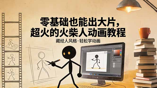 （17464期）零基础也能出大片，超火的火柴人动画教程（藏经人风格）-知创网