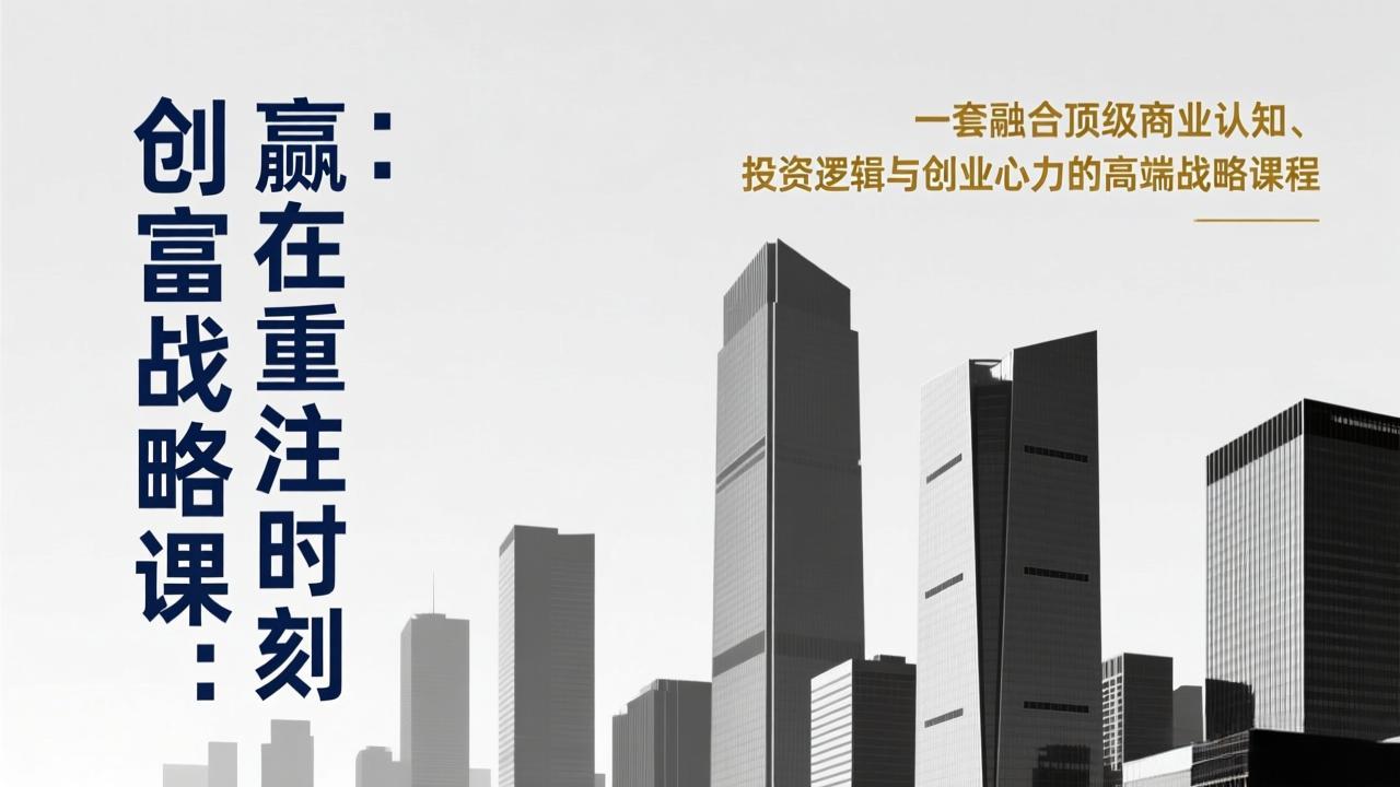 （17337期）《创富战略课：赢在重注时刻》一套融合顶级商业认知、投资逻辑与创业心力的高端战略课程-知创网