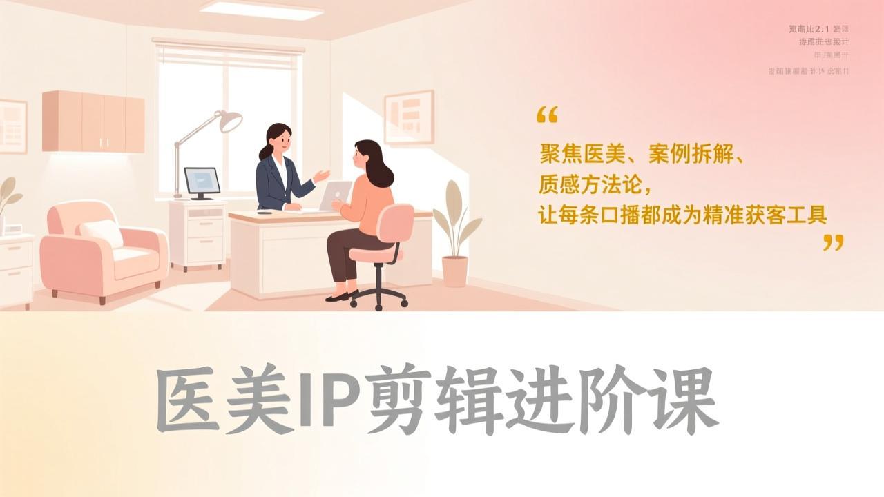 （17303期）医美IP剪辑进阶课，聚焦医美、案例拆解、质感方法论，让每条口播都成为精准获客工具-知创网