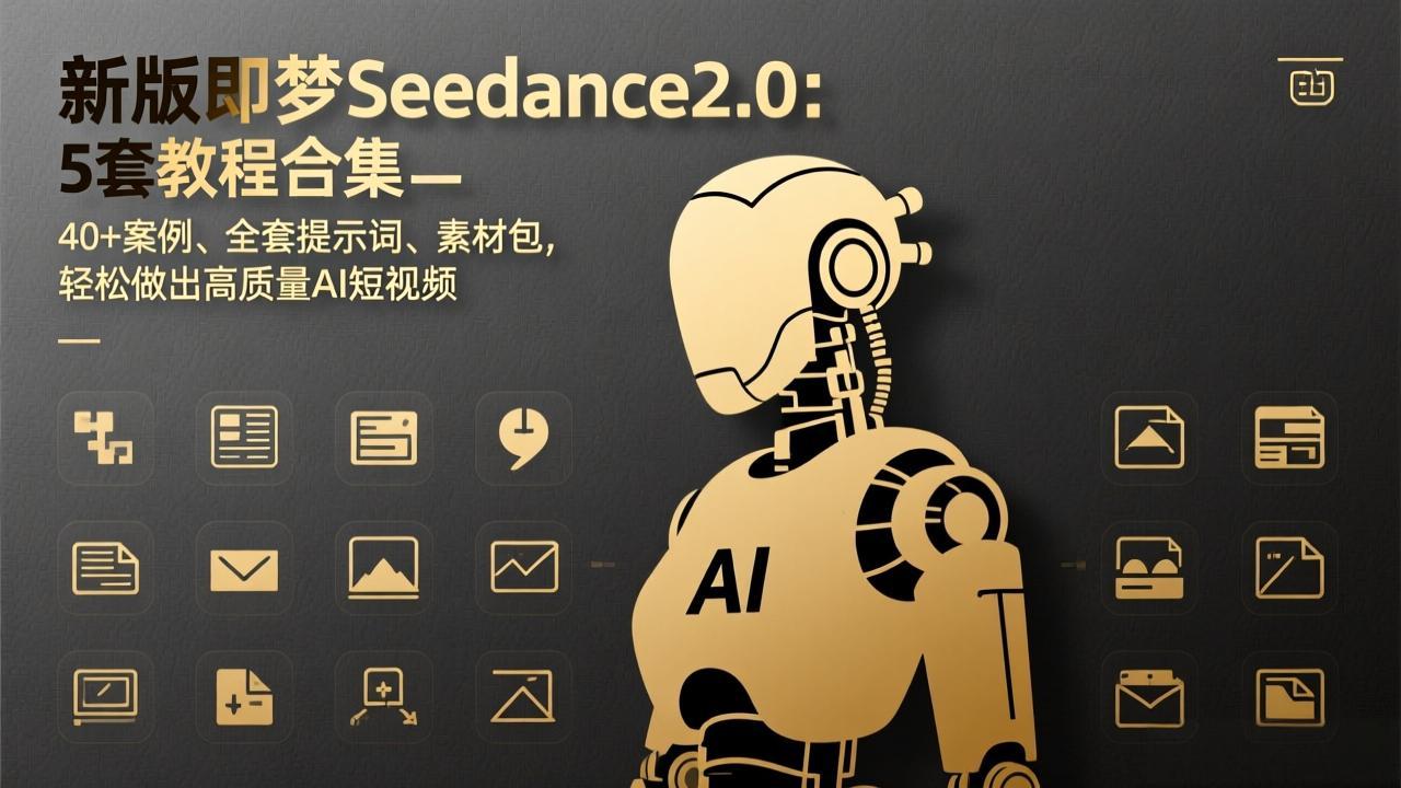 (17398期)新版即梦Seedance2.0:5套教程合集,40+案例、全套提示词、素材包,轻松做出高质量AI短视频-知创网