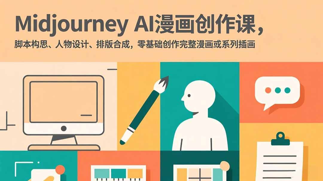 (17299期)Midjourney AI漫画创作课,脚本构思、人物设计、排版合成,零基础创作完整漫画或系列插画-知创网