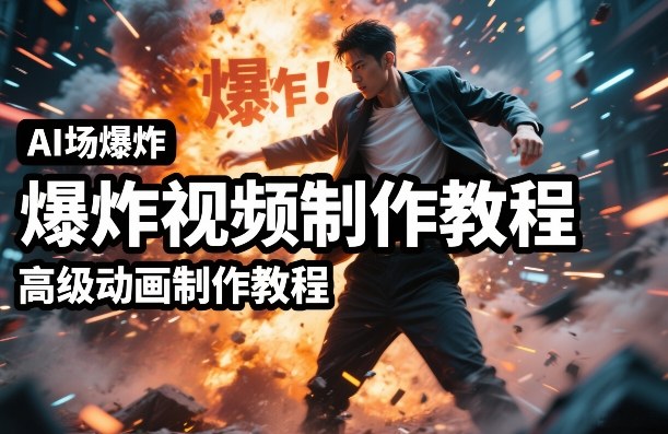 AI场景爆炸视频制作教程,利用人物实拍视频制作出高级的动画特效-知创网