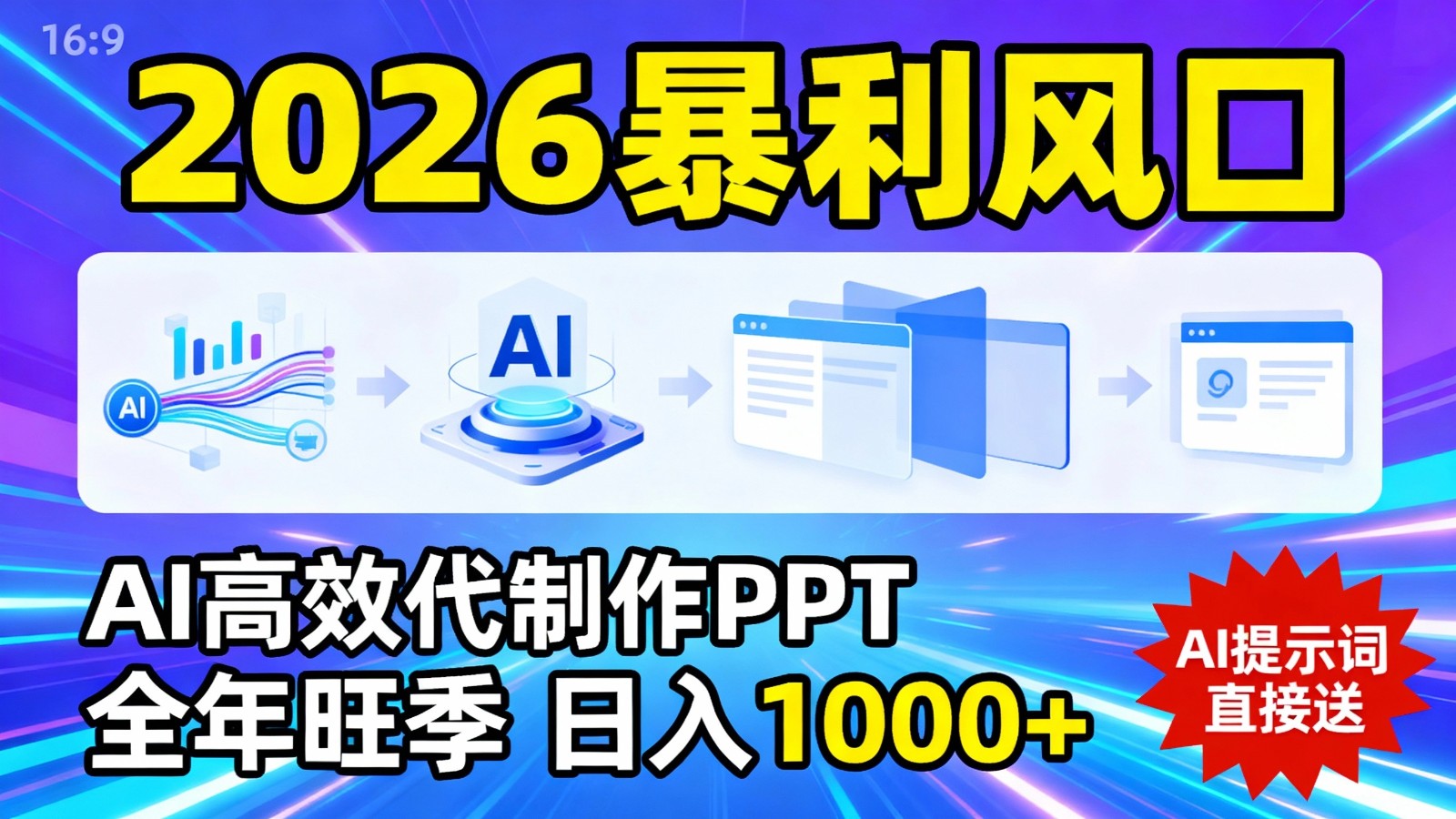 2026暴利！用AI高效代制作 PPT，全年旺季，日入 1000+，提示词直接送！-知创网