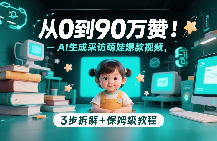 从0到90万赞：AI生成采访萌娃爆款视频，3步拆解+保姆级教程-知创网