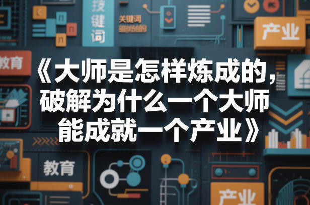 大师是怎样炼成的,破解为什么一个大师,能成就一个产业【电子书】-知创网