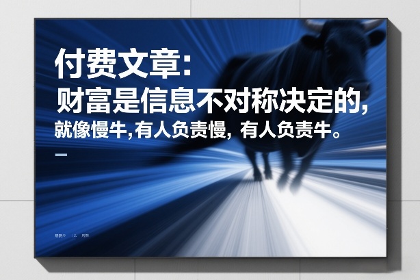 付费文章：财富是信息不对称决定的，就像慢牛，有人负责慢，有人负责牛-知创网