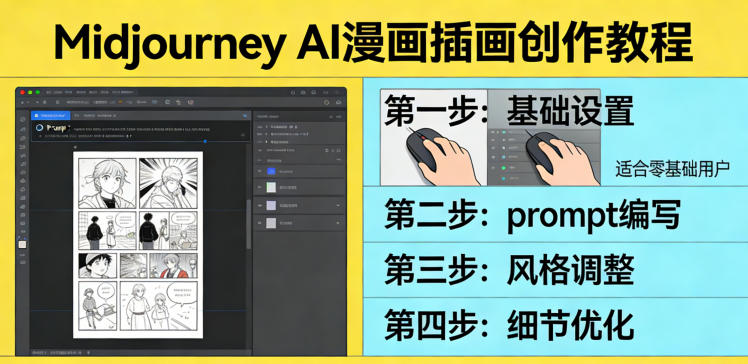 利用Midjourney AI人工智能轻松创作漫画插画教程，零基础创作完整漫画插画-知创网