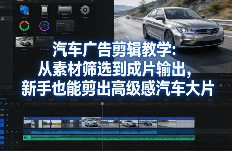 汽车广告剪辑教学:从素材筛选到成片输出,新手也能剪出高级感汽车大片-知创网