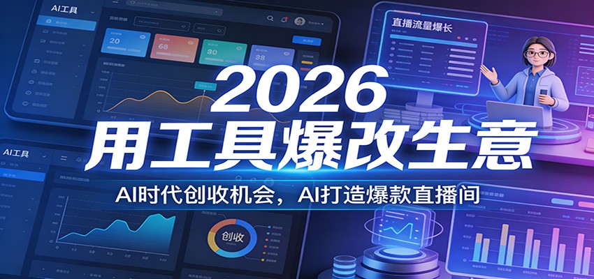 2026用工具爆改生意，AI时代创收机会，AI打造爆款直播间-知创网