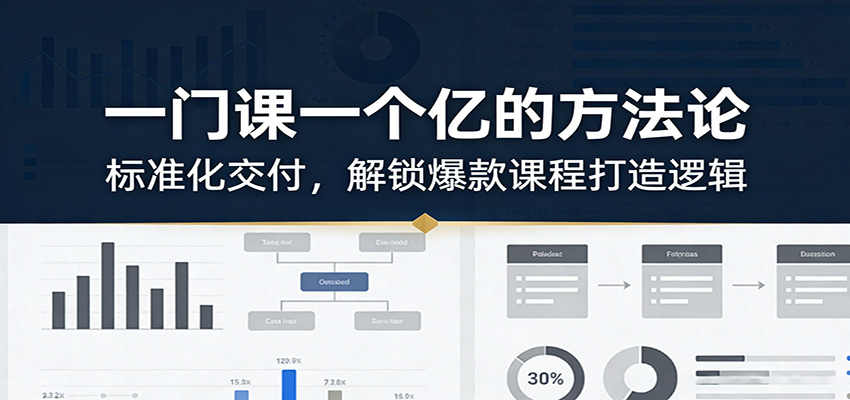 一门课一个亿的方法论：标准化交付，解锁爆款课程打造逻辑-知创网