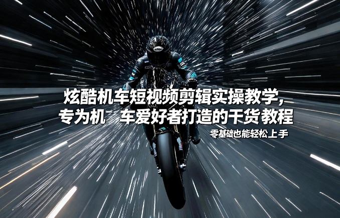 炫酷机车短视频剪辑实操教学，专为机车爱好者打造的干货教程，零基础也能轻松上手-知创网