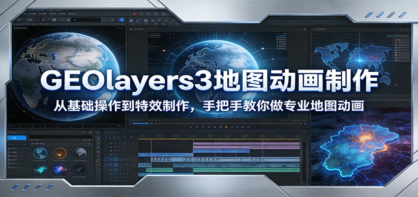 GEOlayers3地图动画制作：从基础操作到特效制作，手把手教你做专业地图动画-知创网