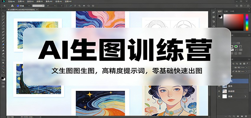 AI生图训练营：文生图图生图，高精度提示词，零基础快速出图-知创网