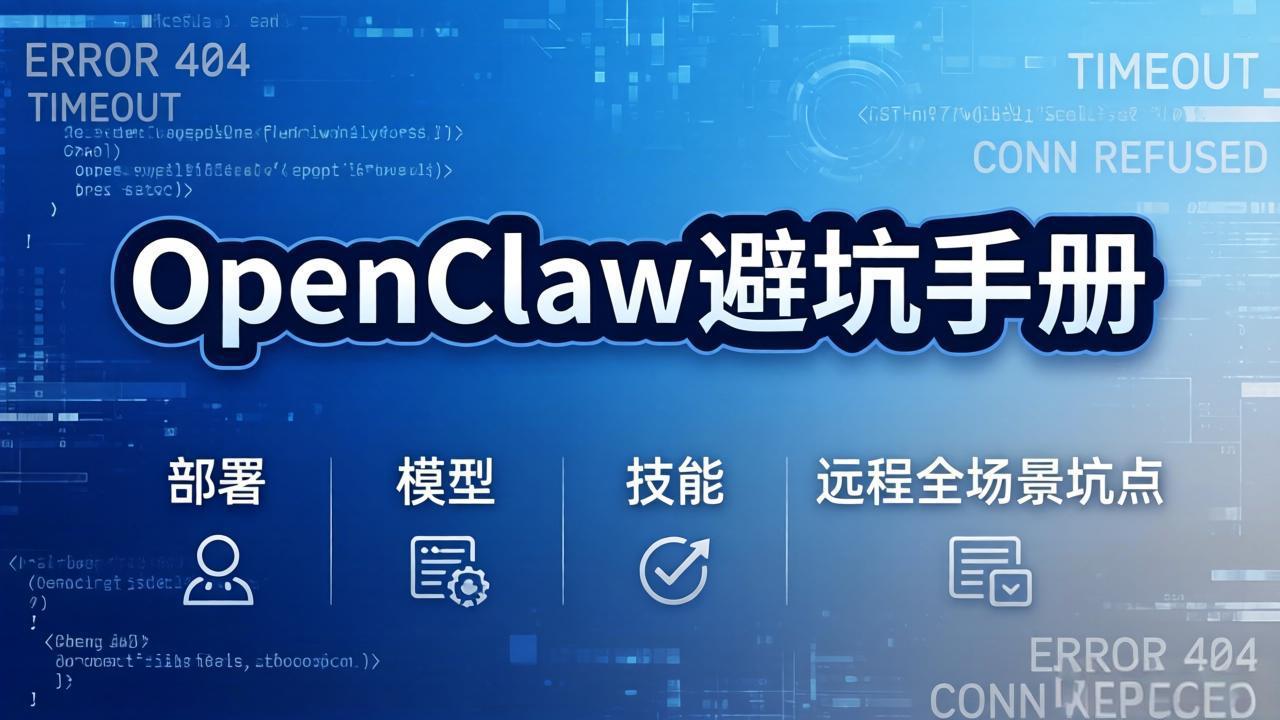 （17671期）OpenClaw避坑手册：部署+模型+技能+远程全场景坑点，一次性给你说全，少走弯路-知创网