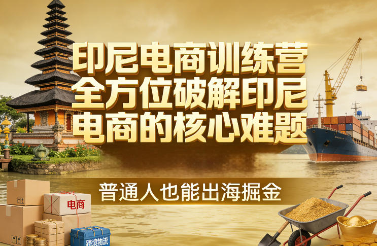 印尼电商训练营，全方位破解印尼电商的核心难题，普通人也能出海掘金-知创网