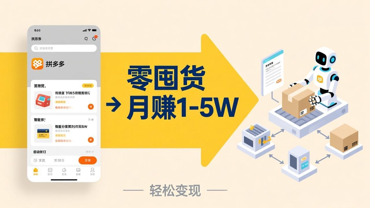 （17490期）不用囤货不用跑单！拼多多虚拟玩法，机器人管理发货和客服，帮你月赚 1-5W-知创网