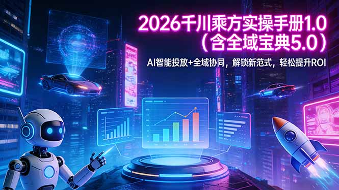 (17625期)2026 千川乘方实操手册 1.0(含全域宝典 5.0)AI 智能投放+全域协同,解锁新范式,轻松提升ROI-知创网