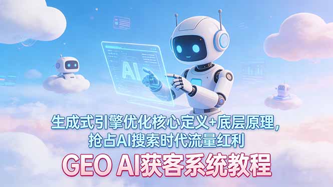 （17604期）GEO AI获客系统教程：生成式引擎优化核心定义+底层原理，抢占AI搜索时代流量红利-知创网