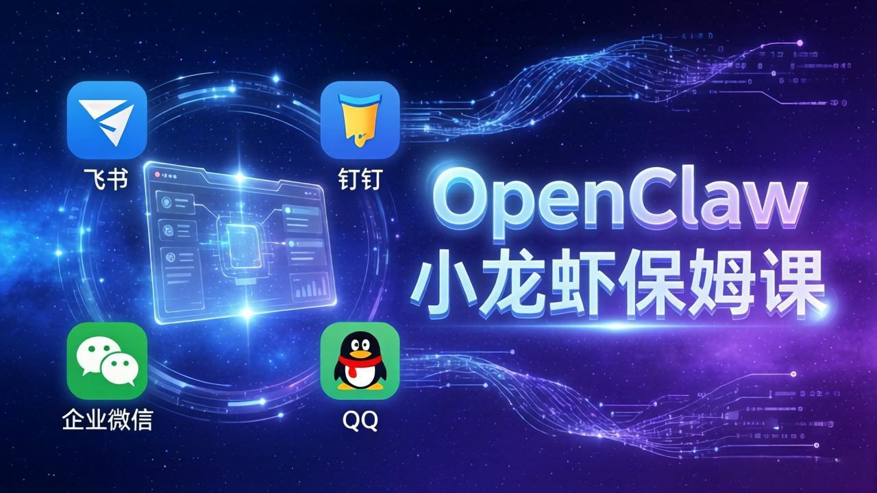 （17614期）OpenClaw小龙虾保姆课： Windows/macOS/Linux/Docker全系统安装，飞书+钉钉+企业微信+QQ 全接入-知创网
