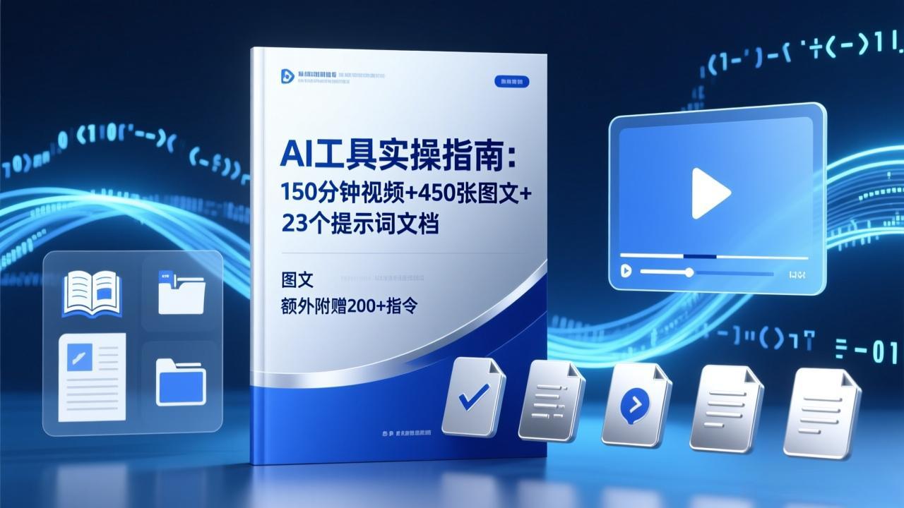 （17504期）AI工具实操指南：150分钟视频+450张图文+23个提示词文档，额外附赠200+指令-知创网