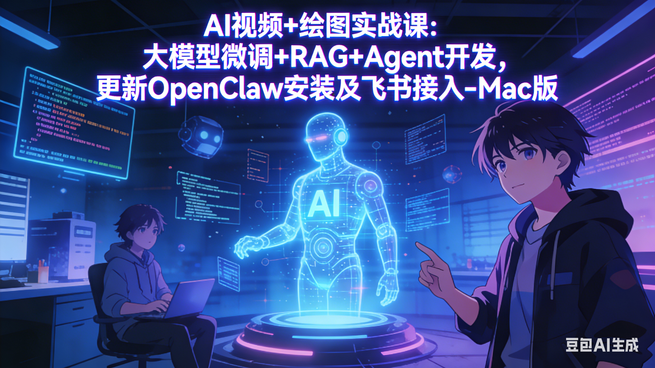 （17594期）AI视频+绘图实战课：大模型微调+RAG+Agent开发，更新OpenClaw安装及飞书接入-Mac版-知创网