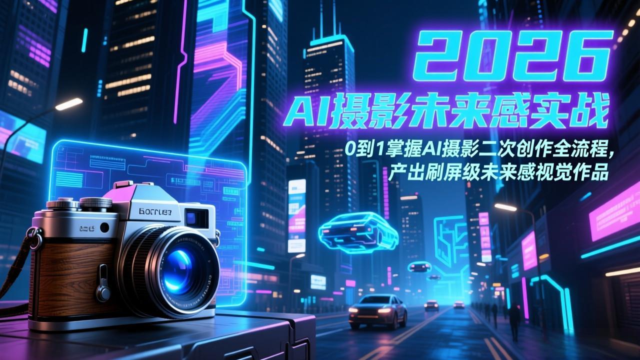 (17584期)2026 AI摄影未来感实战:0到1掌握AI摄影二次创作全流程,产出刷屏级未来感视觉作品-知创网
