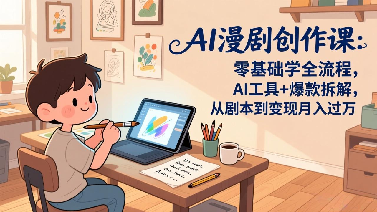 （17519期）AI漫剧创作课：零基础学全流程，AI工具+爆款拆解，从剧本到变现月入过万-知创网