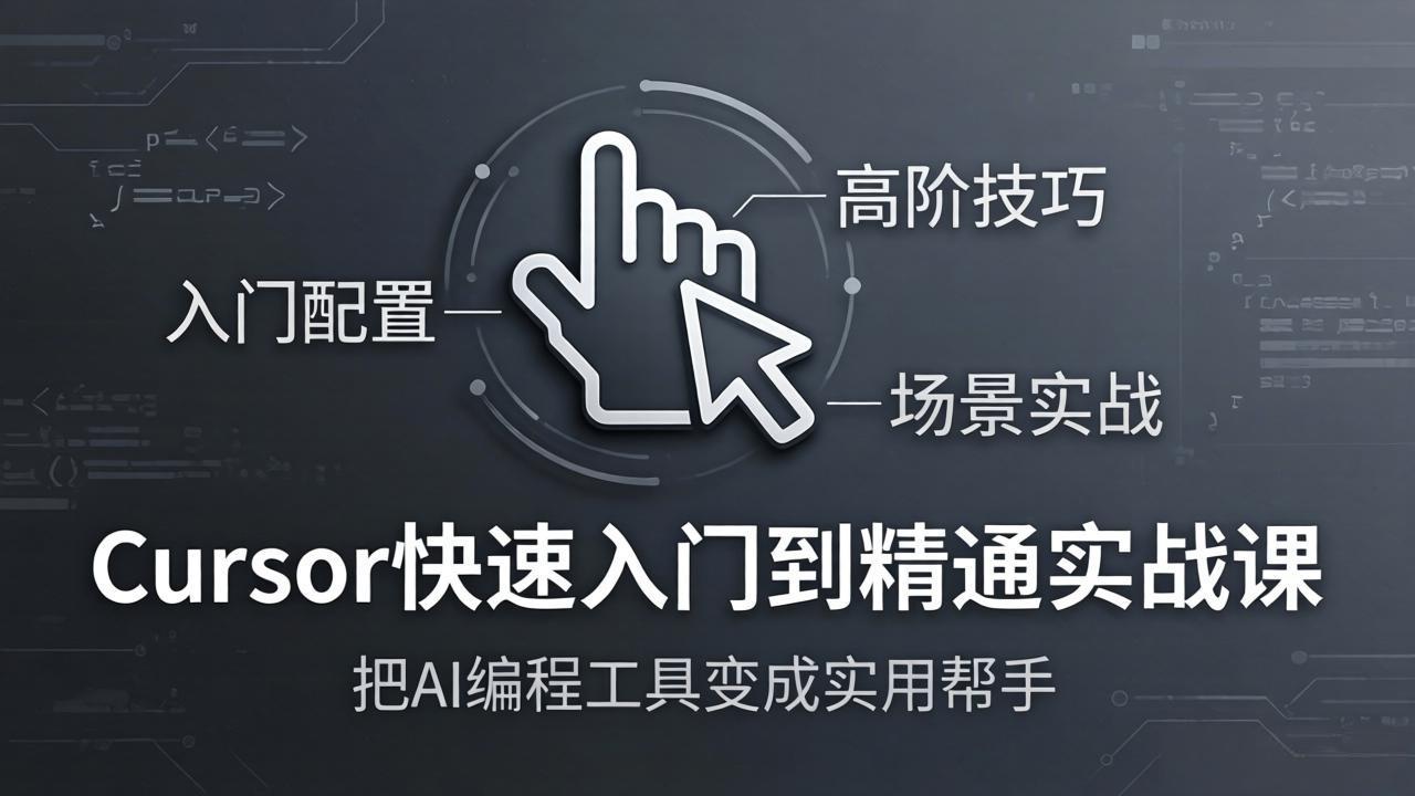 （17794期）Cursor快速入门到精通实战课：入门配置+高阶技巧+场景实战，把AI编程工具变成实用帮手-知创网