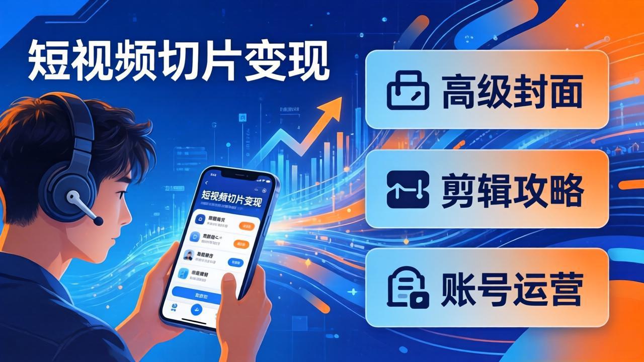 （17758期）短视频切片变现速成班2.0：高级封面+剪辑攻略+账号运营，0基础小白快速入局副业-知创网