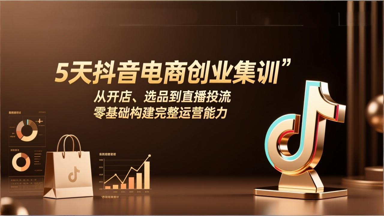 （17544期）5天抖音电商创业集训：从开店、选品到直播投流，零基础构建完整运营能力-知创网