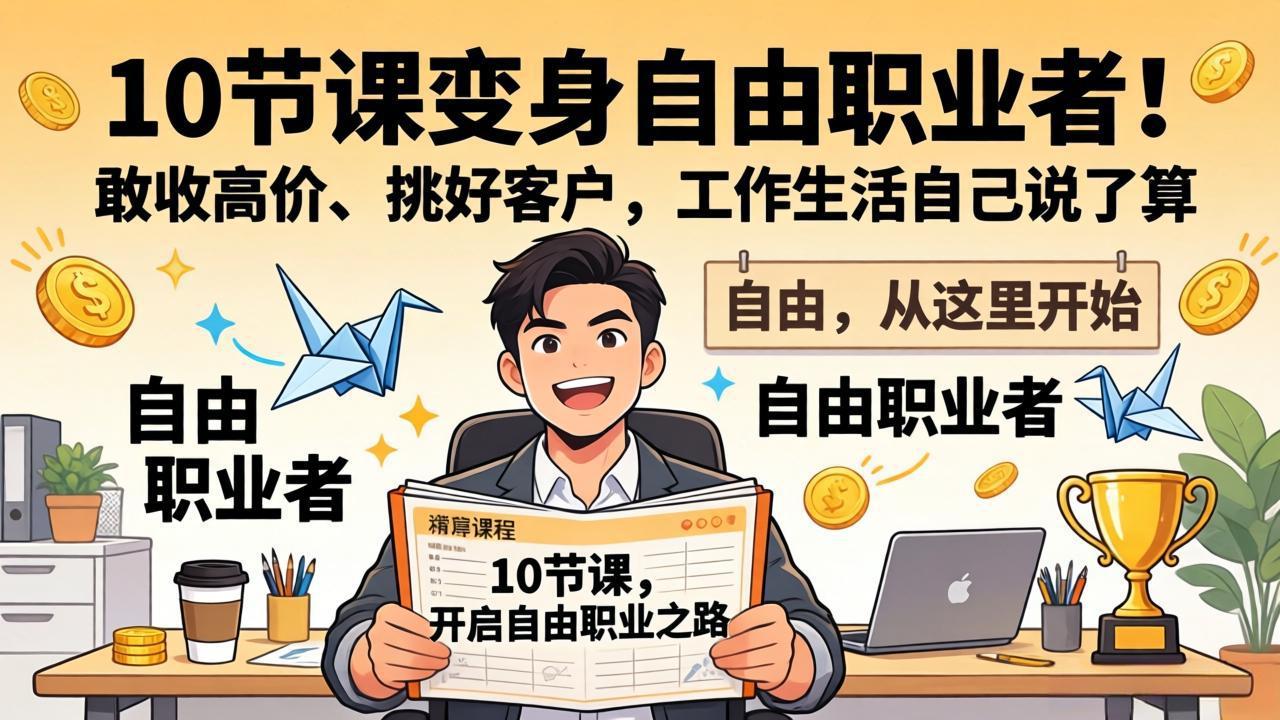 （17663期）10 节课变身自由职业者！敢收高价、挑好客户，工作生活自己说了算-知创网